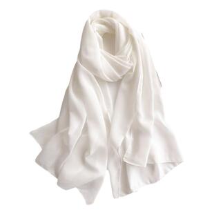 大尺寸纯色雪纺丝巾多色可选伊斯兰阿拉伯丝巾穆斯林女士休闲围巾