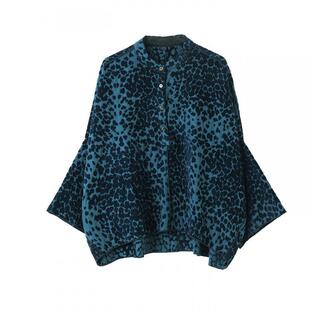 宝诗黎蝙蝠袖宽松植绒上衣2026春季气质慵懒休闲百搭洋气大码女装