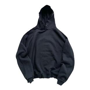 ASKYURSELF黑武士高街潮流水洗做旧破坏宽松休闲基础纯色连帽卫衣