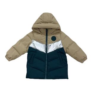 商场正品水孩儿童装男童中长款羽绒服冬季新款儿童加厚拼色厚外套