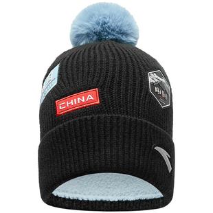 安踏儿童加绒帽子宝宝帽子2025秋冬新款户外羊毛针织帽加厚毛线帽