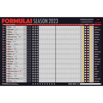 F1赛车2023赛历海报贴纸车迷必备