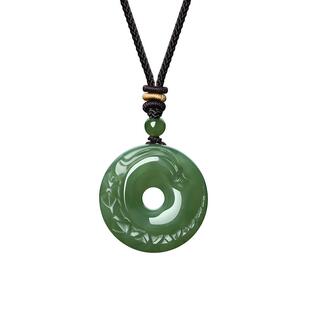 周大生和田玉平安扣吊坠男女情侣款项链挂坠编绳38礼物送男女友