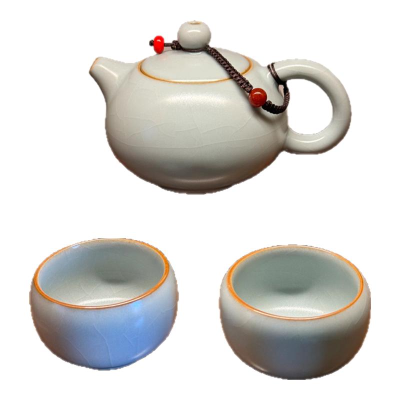汝窑旅行茶具茶壶西施美人壶一壶功夫茶具