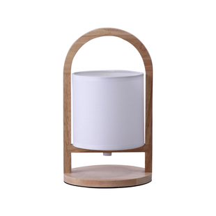 手提充电台灯高级感日式原木侘寂风遥控无线睡眠卧室床头柜氛围灯