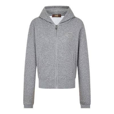 Cavalli Class卡沃利轻奢女装连帽短外套显瘦25春秋休闲拉链卫衣