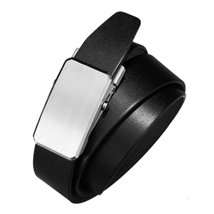 不锈钢滚轴皮带男真皮头层牛皮滚珠老式裤腰带防过敏无牙青年简约