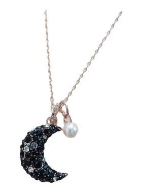 水晶朴成训蝴蝶结双环项链锁骨链