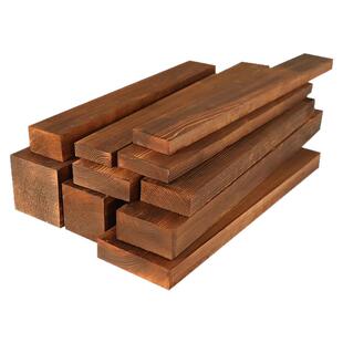 炭烧木板碳化防腐木板室外实木护墙板木方木条户外炭化火烧木地板