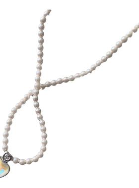 精致炫彩月光石吊坠baby珍珠项链