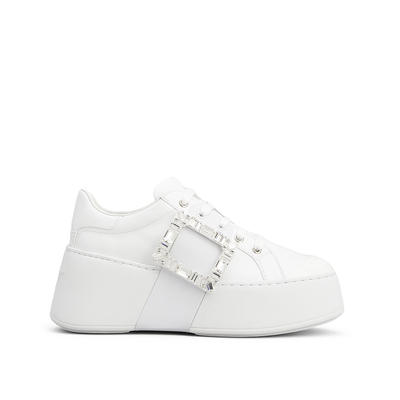 【24期免息】Roger Vivier/RV女鞋Viv Skate饰扣厚底休闲鞋小白鞋