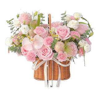 手提花篮玫瑰向日葵生日鲜花速递同城配送北京上海广州深圳杭州店