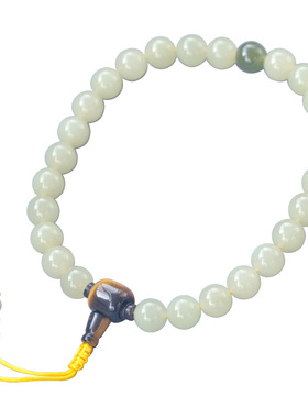 和田玉手持手串念珠手链男女带证