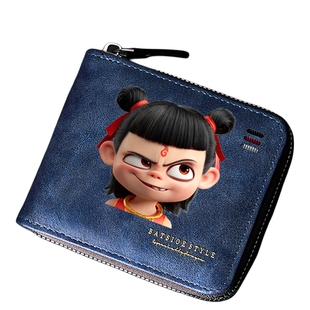 哪吒男孩钱包青少年初高中大学生小钱夹时尚个性儿童拉链皮夹卡包