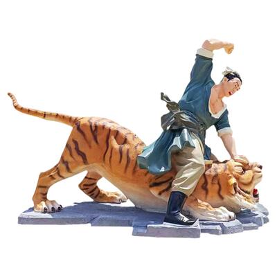 武松打虎玻璃钢彩色雕塑水浒传人物雕像定制小说名著人物角色摆件