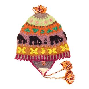 PERU秘鲁进口印加成人针织帽南美甜美可爱羊驼毛手工毛线帽子