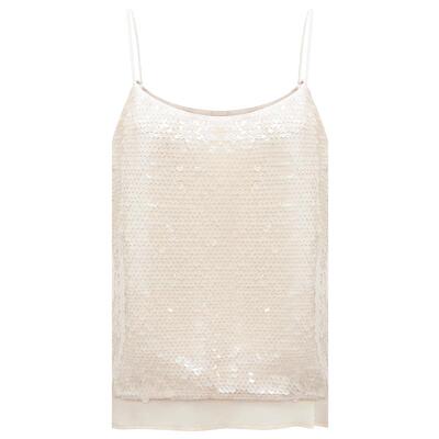 COCOBELLA亮片绣双层雪纺吊带