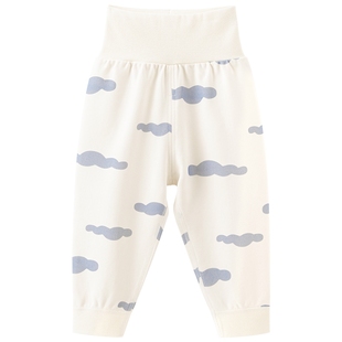 乖奇熊婴幼儿纯棉高腰护肚裤春秋季无骨居家长裤宝宝睡裤休闲裤子