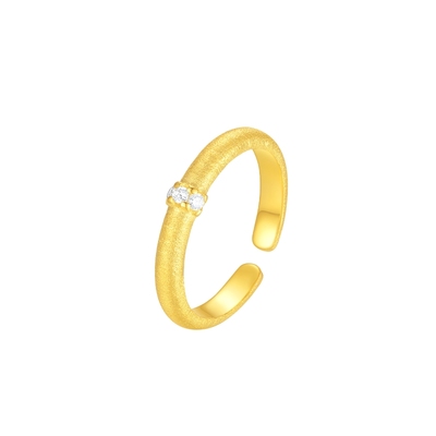 周大生戒指纯银开口戒生日礼物