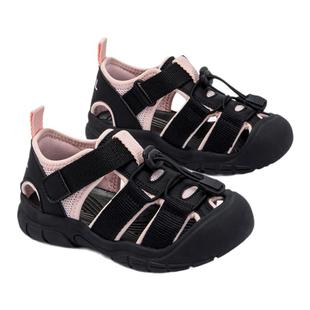 安奈儿女童凉鞋夏季新款女孩宝宝包头沙滩运动鞋子儿童溯溪鞋黑色