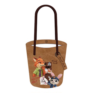 拾嘉麂皮动物城水桶包女单肩斜挎手提包大容量通勤托特包休闲百搭