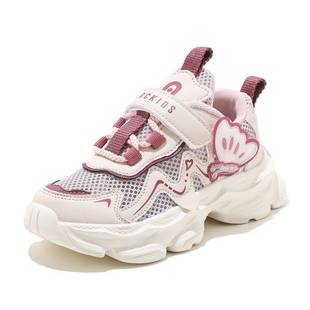 ABCkids童鞋女童运动鞋魔术贴儿童网鞋2026春夏新款女孩老爹鞋子