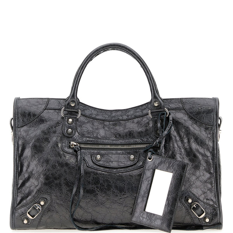 BALENCIAGA 巴黎世家中号le city 深灰色机车包 26秋冬意大利代购
