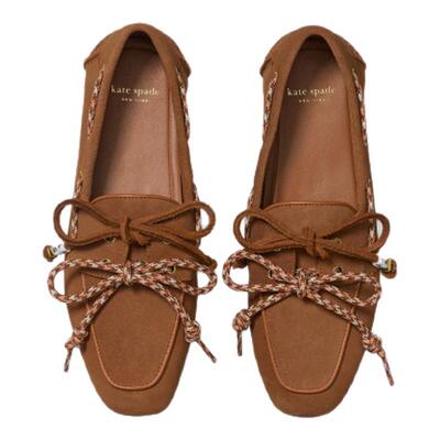 【2026新款】kate spade ks Know The Ropes绒面帆船鞋