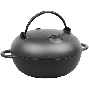 加大号烤红薯神器小猪锅烤地瓜锅铸铁锅家用烤炉玉米机生铁烧烤锅