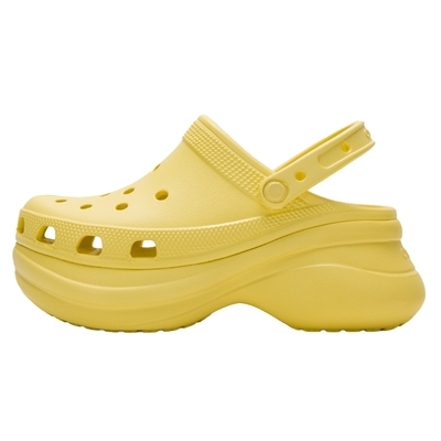 卡骆驰crocs克骆格BAE女沙滩洞洞鞋凉拖鞋黄色厚底休闲鞋206302