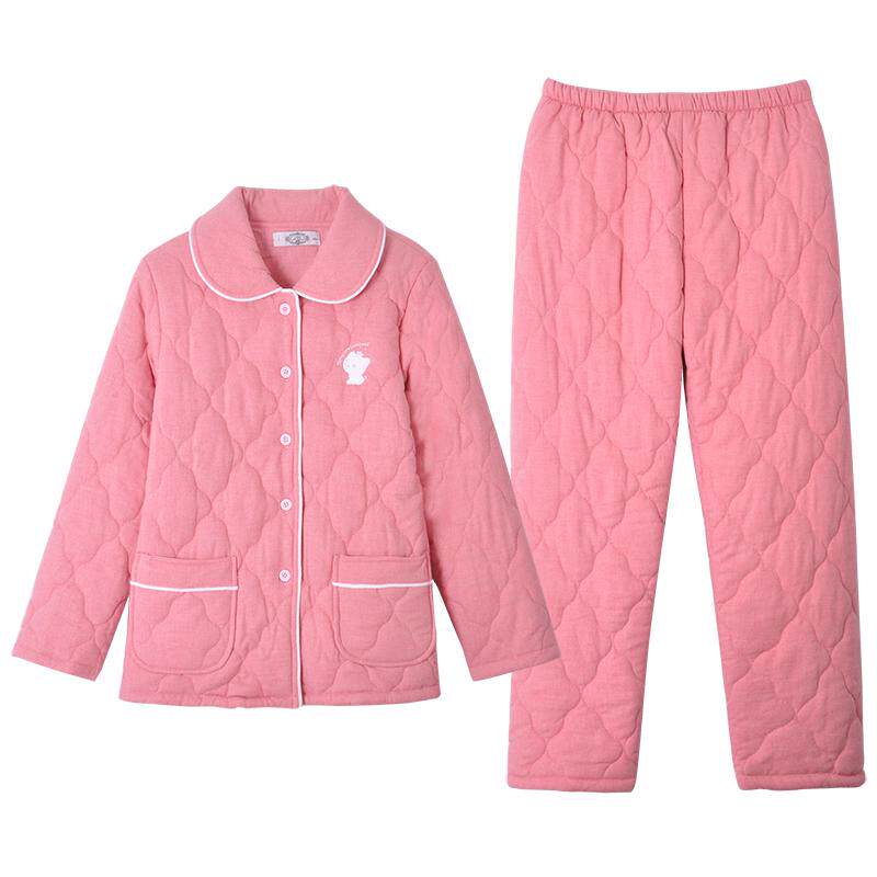 美标冬款加厚梭织夹棉家居服套装