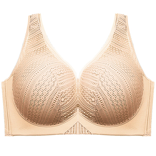 260斤防垂E杯D杯文胸超大码薄款全罩杯52/120F杯聚拢宽肩带内衣女