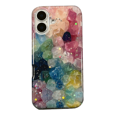 ins小清新彩色水晶手机壳