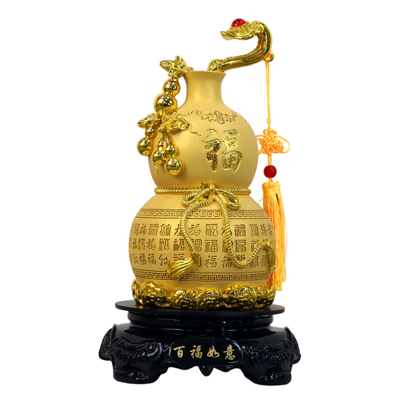 五福葫芦玉石摆件高档乔迁礼物