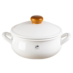 DEARYOU日本进口野田珐琅pochka搪瓷锅双耳带盖汤锅小炖锅一人食