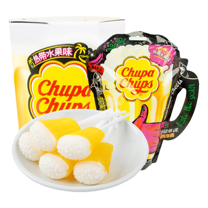 珍宝珠干杯乐棒棒糖网红啤酒杯桶装水果口味解馋糖果聚会创意零食