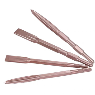 冲击钻凿子电锤方柄四坑电镐圆柄六角自磨加长加宽尖扁混凝土镐头