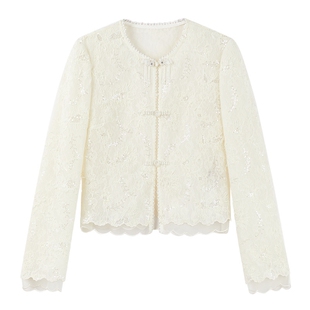 MISSCOCOON可可尼盘扣白色上衣女2026春季新款新中式国风短外套