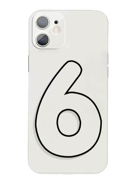 ins简约数字6魅族18手机壳可爱适用于13promax苹果14小米12sOPPOa96红米9a荣耀70iQOO10华为p60vivoy77一加11