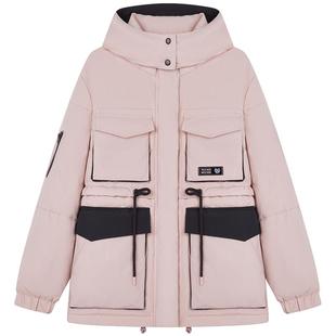 TeenieWeenie小熊奥莱女装连帽羽绒服冬季拼接撞色休闲时尚外套