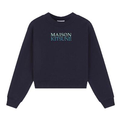 Maison Kitsune日常通勤女士字母印花休闲圆领套头卫衣银泰百货