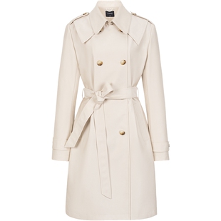 衣香丽影米白色风衣女中长款高级感2026年春装新款英伦风翻领外套