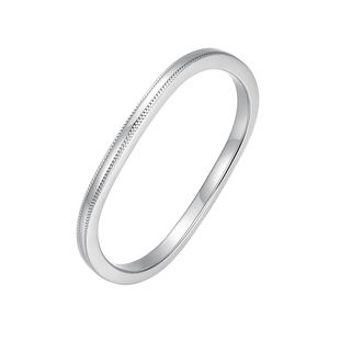 明牌珠宝PT950铂金戒指 白金清波旋舞女士指环时尚尾戒BFM0078