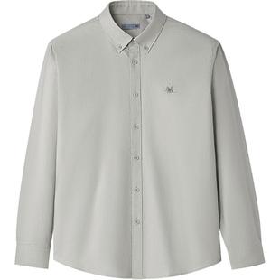 HLA/海澜之家马年贺岁纯棉长袖休闲外套衬衫26春新刺绣时尚衬衣男