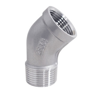 304不锈钢45度内外丝弯头斜角弯头歪曲内丝转外丝1/23/4分6分1寸