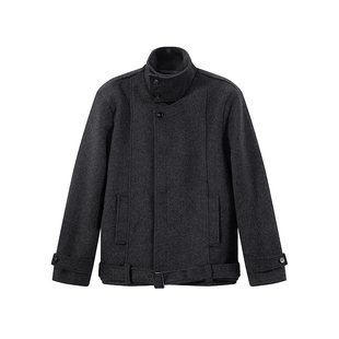 COLN翻领系带大衣的高领一竖便是生人勿近腰带一束便是行走的衣架