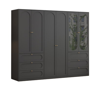 钢制简易铁艺衣柜小户型家用储物柜子现代简约卧室成品法式大衣柜