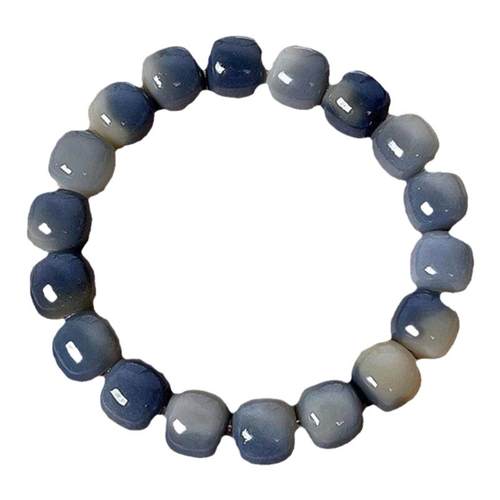 一念禅艺网红海盐蓝飘花菩提手串盘玩女孩子可变色菩提根文玩佛珠