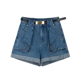 REVAN芮范设计师款重工机能风牛仔短裤RM31307140