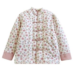 2025新中式国风纯棉棉袄片半成品纯手工盘扣棉花衣女冬季棉服外套